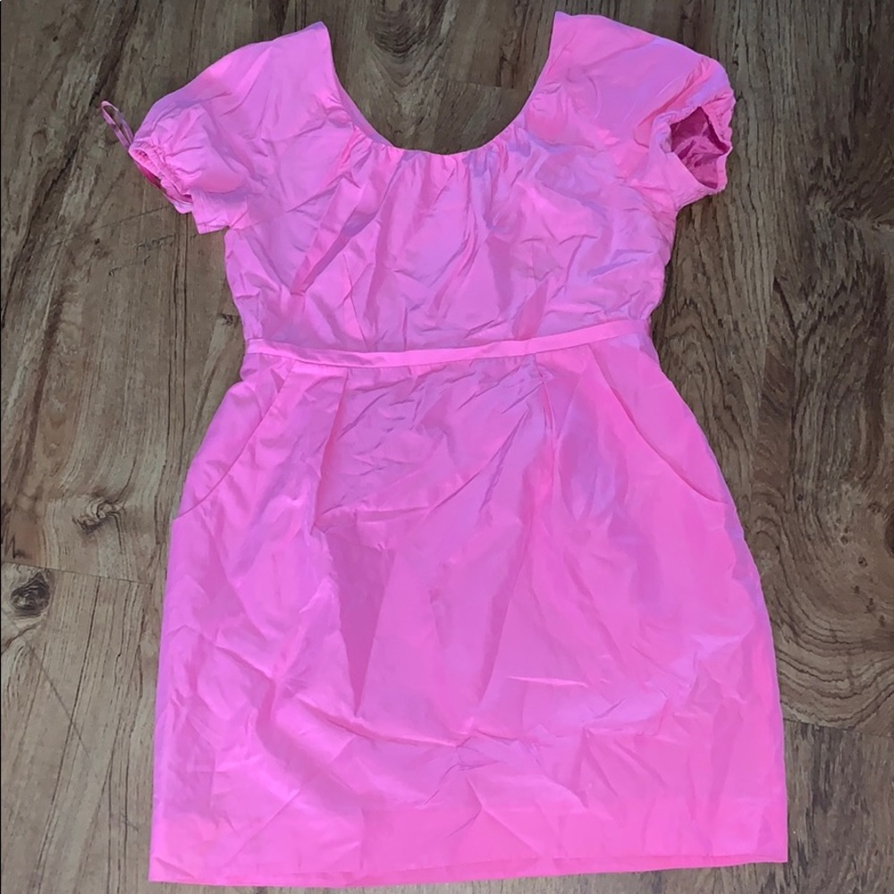 Jcrew dress is pink with pockets!